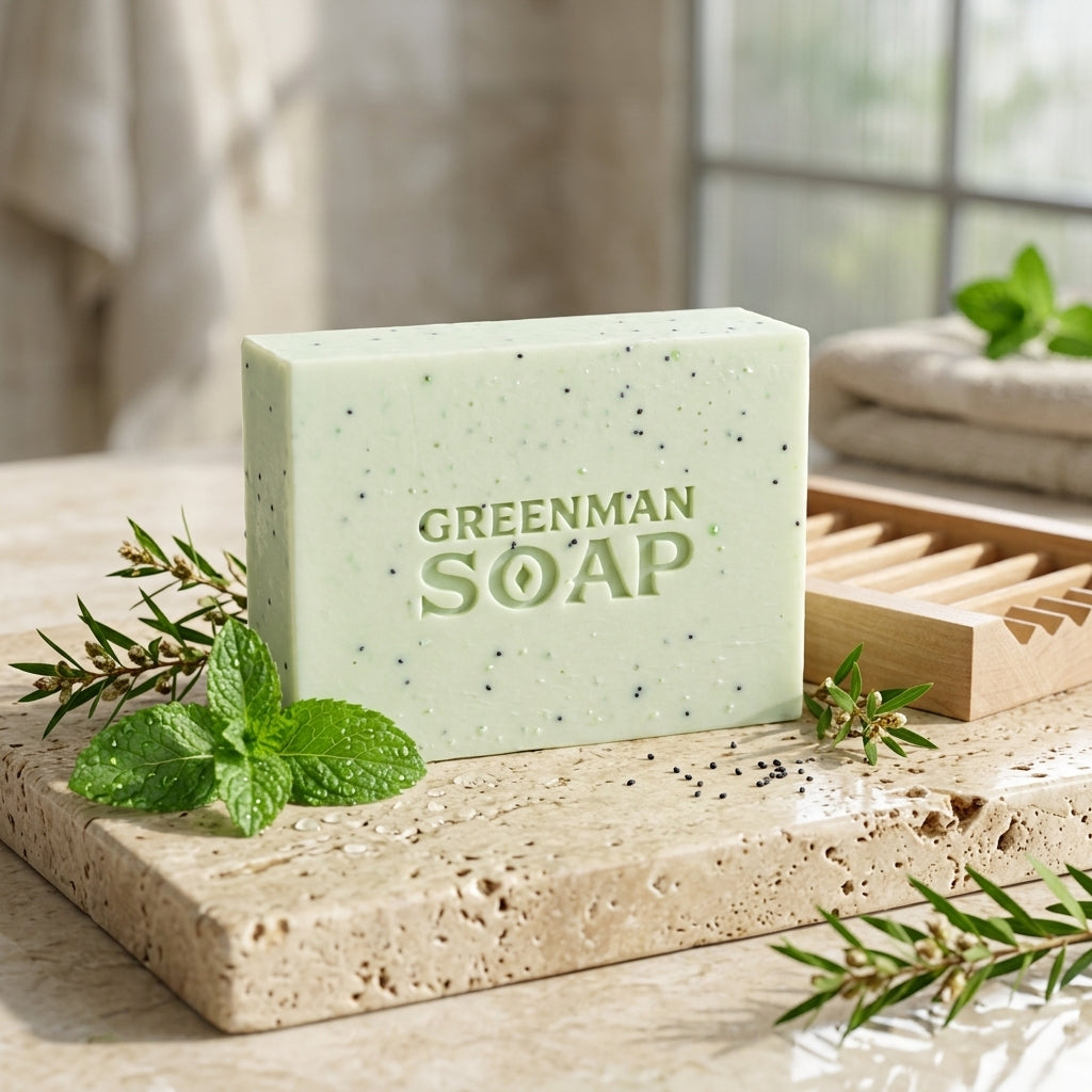 Savon Artisanal Greenman — Purifiant (Arbre à Thé & Menthe Poivrée)