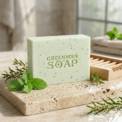 Savon Artisanal Greenman — Purifiant (Arbre à Thé & Menthe Poivrée)