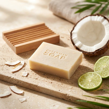 Savon Artisanal Greenman — Évasion Exotique (Noix de Coco & Citron Vert)