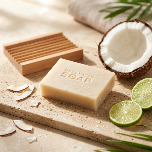 Savon Artisanal Greenman — Évasion Exotique (Noix de Coco & Citron Vert)