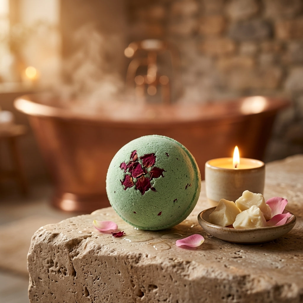 Bombe de Bain au Beurre de Karité — Romance (Douceur Florale)