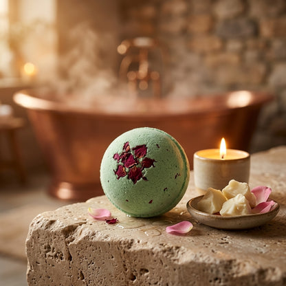 Bombe de Bain au Beurre de Karité — Romance (Douceur Florale)