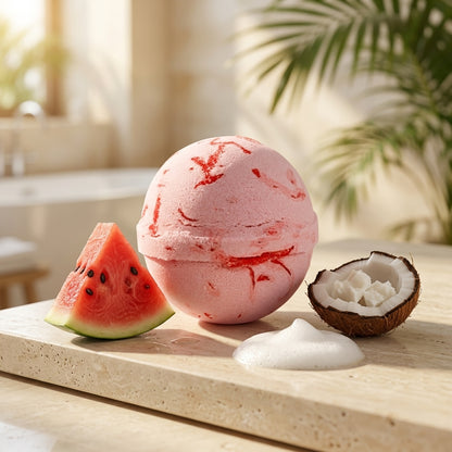 Bombe de Bain Coco Évasion — Pastèque Juteuse (Hydratation & Fraîcheur)
