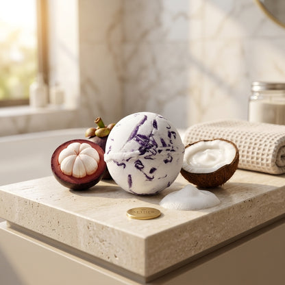 Bombe de Bain Coco Évasion — Mangoustan Précieux (Reine des Fruits)
