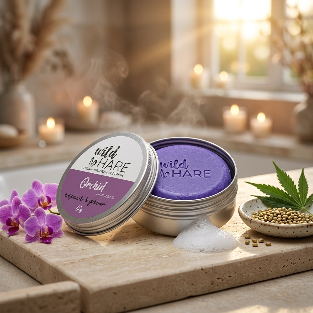 Shampooing Solide Wild Hare — Orchidée Sauvage & Huile de Chanvre