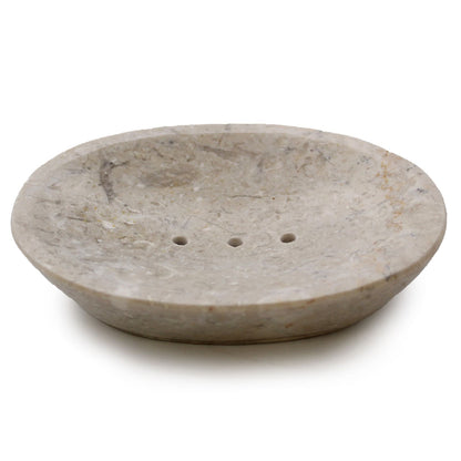 Porte-Savon Ovale en Marbre Crème véritable