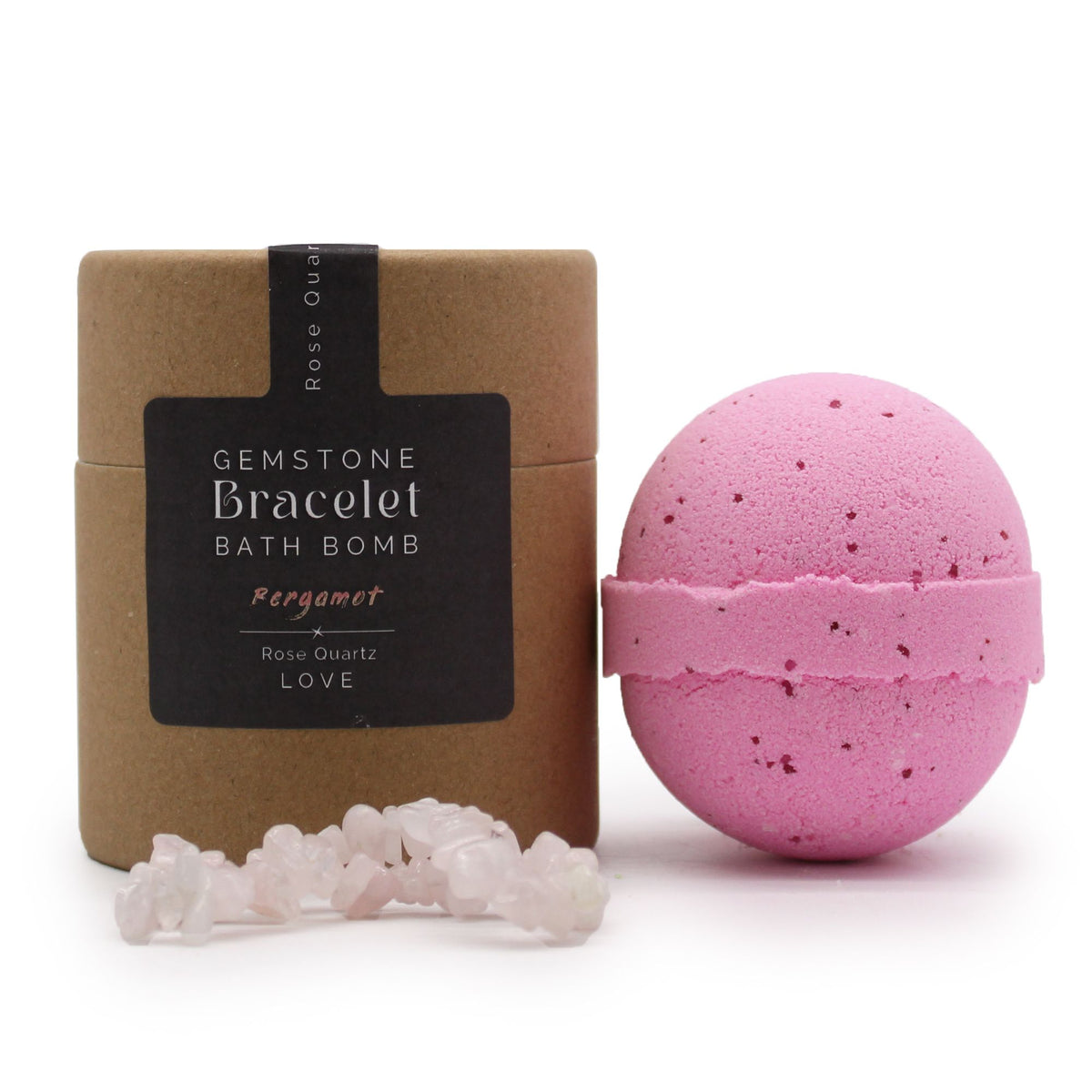 Bombe de Bain & Bracelet Lithothérapie — Quartz Rose (Amour Inconditionnel & Douceur)