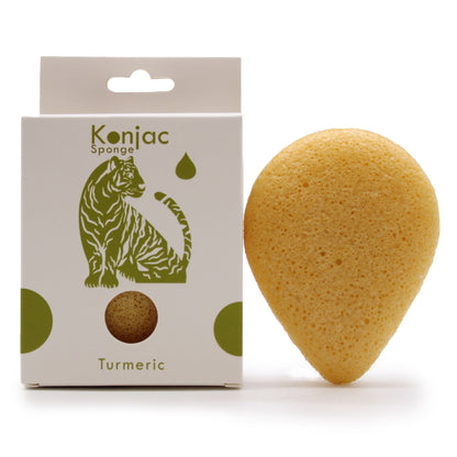 Éponge Konjac Teardrop au Curcuma — Bonne Mine & Éclat Anti-Âge