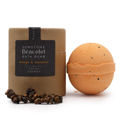Bombe de Bain & Bracelet Lithothérapie — Œil de Tigre (Protection & Courage)