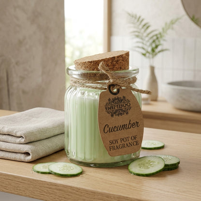 Bougie de Soja Rustique — Concombre