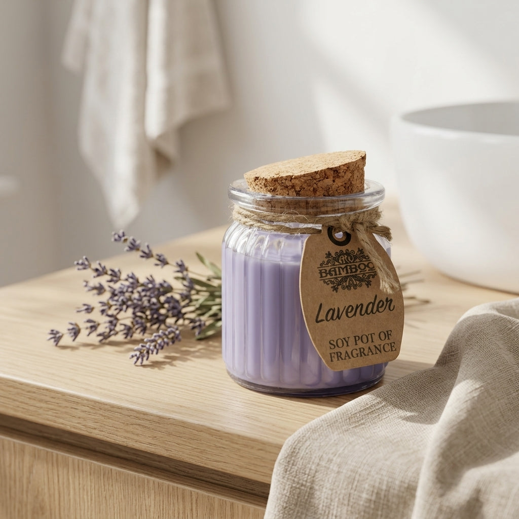 Bougie de Soja Rustique — Lavande Relaxante