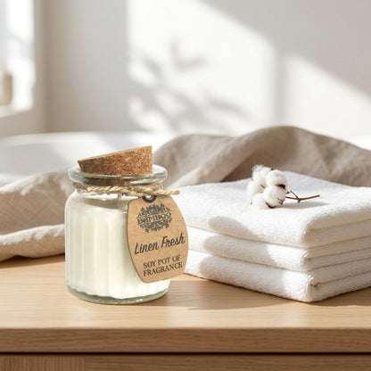 Bougie de Soja Rustique — Linge Frais