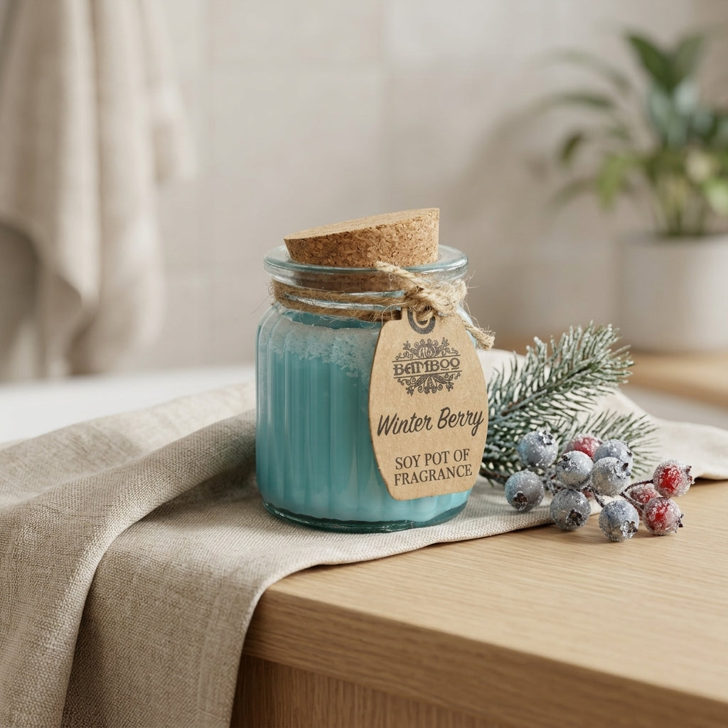 Bougie de Soja Rustique — Baies d'Hiver